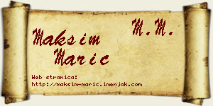 Maksim Marić vizit kartica